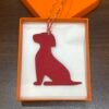 Canada Toronto Little Dog Charm Orange Togo Leather / Epsom Leather Rouge Casaque