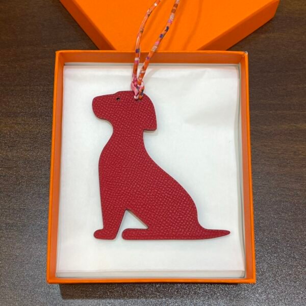 Canada Toronto Little Dog Charm Orange Togo Leather / Epsom Leather Rouge Casaque