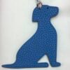 187 Factory Bag Charms Blue Azteque Togo Leather / Gold Epsom Leather Little Dog Charm