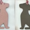 Australia Canberra Little Dog Charm Rose Eglantine Togo Leather / Etoupe Epsom Leather