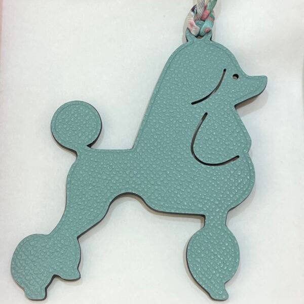 187 Factory Poodle Charm Epsom Leather Blue Atoll / Bordeaux Togo Bag Charms