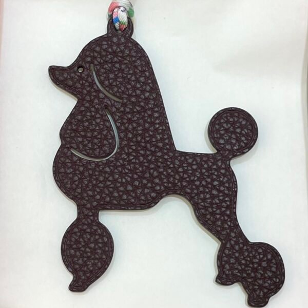 187 Factory Poodle Charm Epsom Leather Blue Atoll / Bordeaux Togo Bag Charms