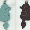 187 Factory Poodle Charm Epsom Leather Blue Atoll / Bordeaux Togo Bag Charms
