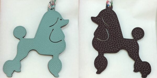 187 Factory Poodle Charm Epsom Leather Blue Atoll / Bordeaux Togo Bag Charms