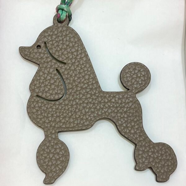 Lovely 187 Factory Epsom Vert Criquet / Togo Gris Tourterelle Poodle Bag Charm