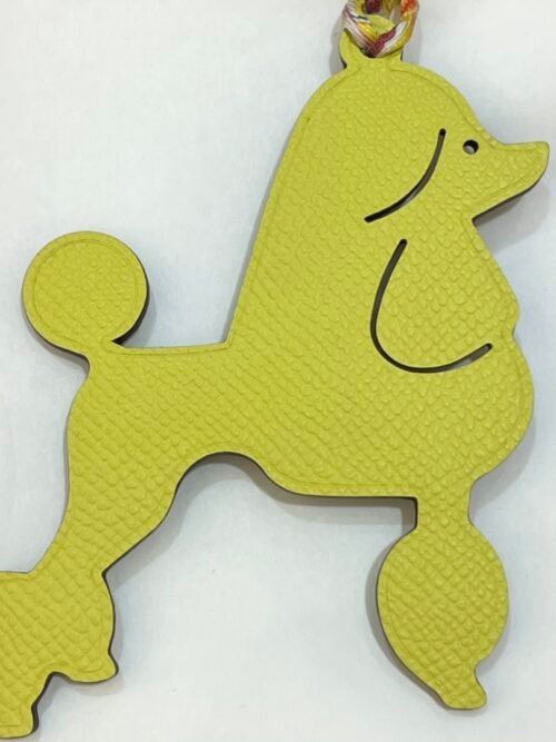 UK London 187 Factory Lime Epsom / Noir Togo Poodle Charm