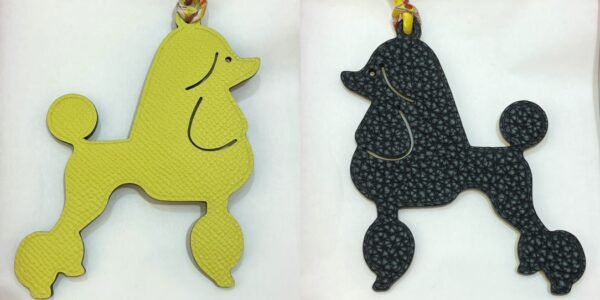 UK London 187 Factory Lime Epsom / Noir Togo Poodle Charm
