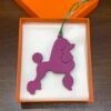 UAE Dubai 187 Factory Poodle Charm Epsom Rose Purple / Togo Vert Bamboo