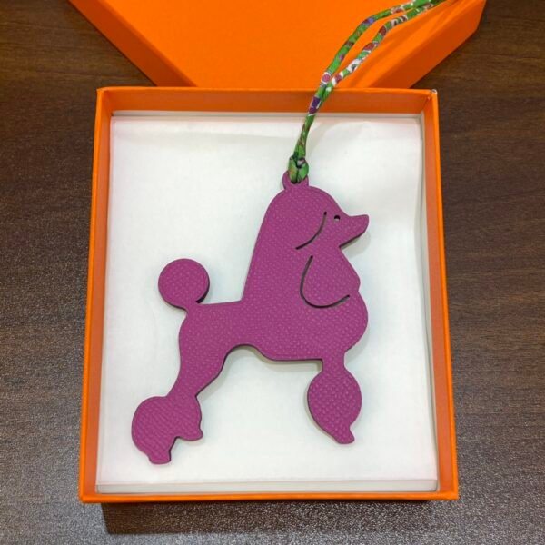 UAE Dubai 187 Factory Poodle Charm Epsom Rose Purple / Togo Vert Bamboo