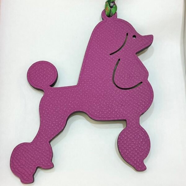 UAE Dubai 187 Factory Poodle Charm Epsom Rose Purple / Togo Vert Bamboo
