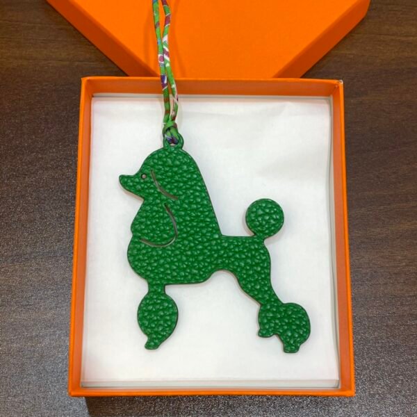 UAE Dubai 187 Factory Poodle Charm Epsom Rose Purple / Togo Vert Bamboo