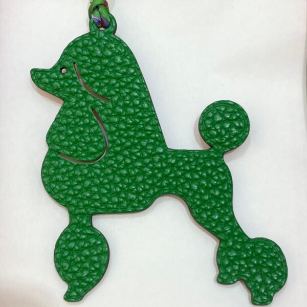 UAE Dubai 187 Factory Poodle Charm Epsom Rose Purple / Togo Vert Bamboo