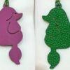 UAE Dubai 187 Factory Poodle Charm Epsom Rose Purple / Togo Vert Bamboo