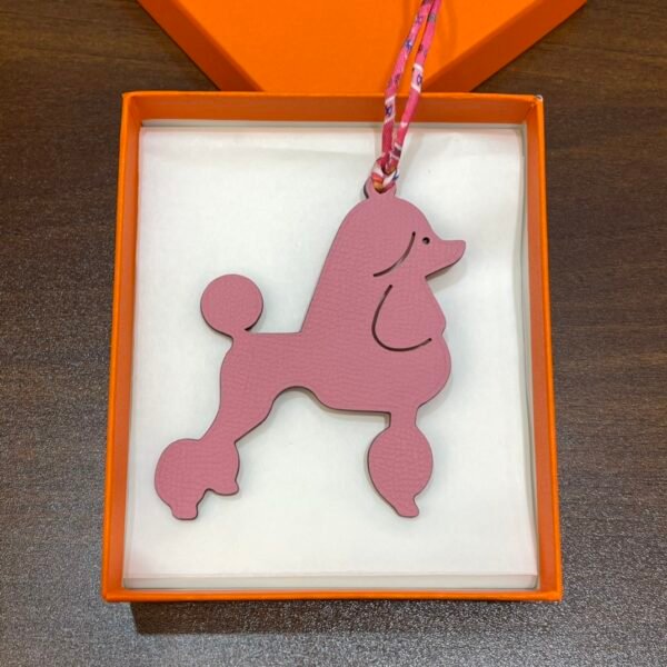 Australia Sydney Poodle Bag Charm Rose Confetti Epsom / Rouge Casaque Togo Leather
