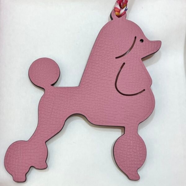 Australia Sydney Poodle Bag Charm Rose Confetti Epsom / Rouge Casaque Togo Leather