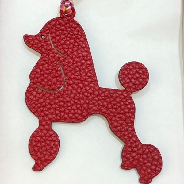 Australia Sydney Poodle Bag Charm Rose Confetti Epsom / Rouge Casaque Togo Leather