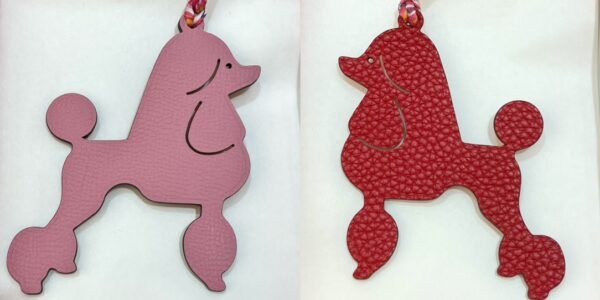 Australia Sydney Poodle Bag Charm Rose Confetti Epsom / Rouge Casaque Togo Leather