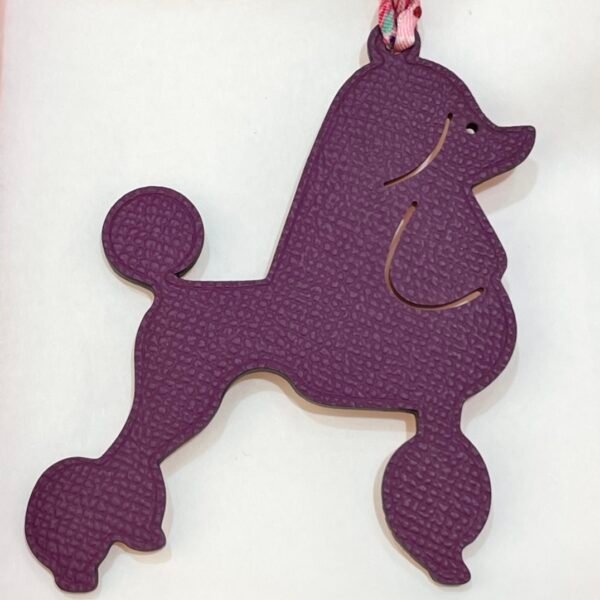 New Arrival 187 Factory Bag Charms Epsom Violet / Togo Rose Eglantine Poodle Charm
