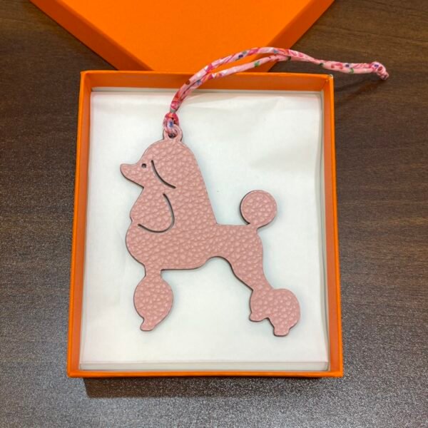 New Arrival 187 Factory Bag Charms Epsom Violet / Togo Rose Eglantine Poodle Charm