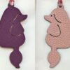 New Arrival 187 Factory Bag Charms Epsom Violet / Togo Rose Eglantine Poodle Charm