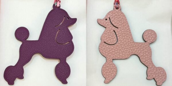New Arrival 187 Factory Bag Charms Epsom Violet / Togo Rose Eglantine Poodle Charm
