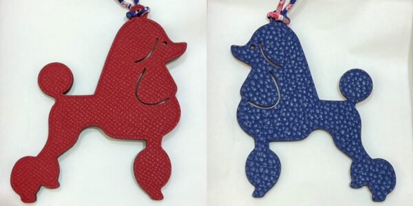 USA New York 187 Factory Poodle Charm Rouge Casaque Epsom / Blue Azteque Togo