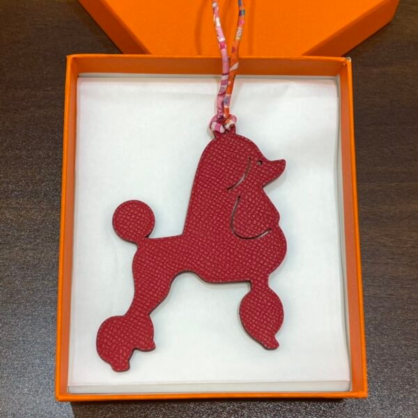 Full Handmade 187 Factory Epsom Rouge Casaque / Togo Orange Poodle Charm