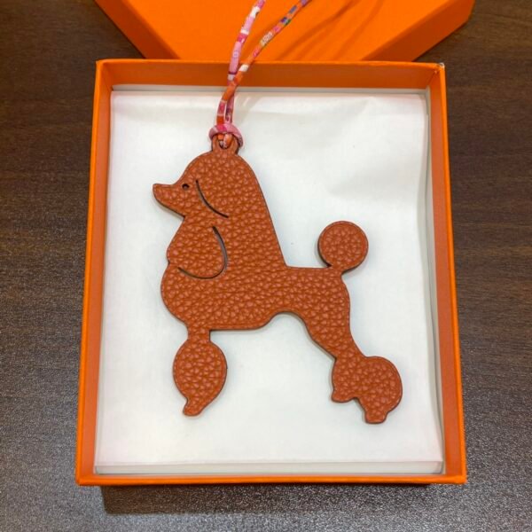 Full Handmade 187 Factory Epsom Rouge Casaque / Togo Orange Poodle Charm