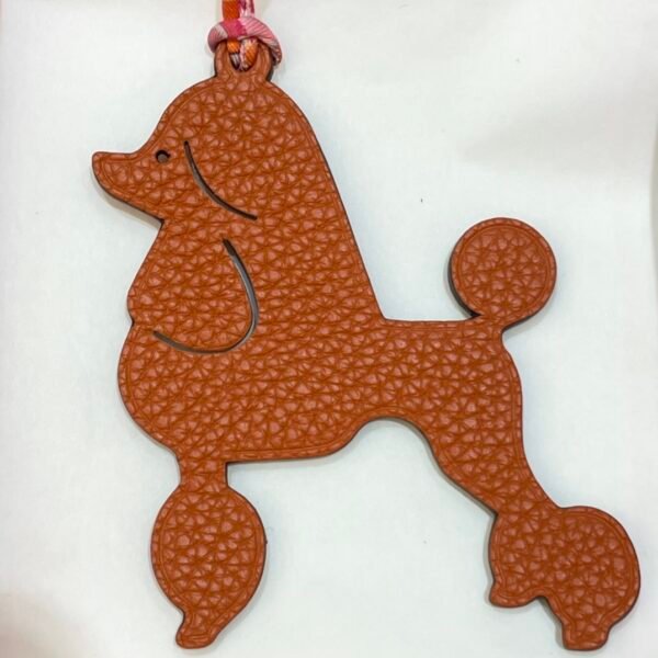 Full Handmade 187 Factory Epsom Rouge Casaque / Togo Orange Poodle Charm