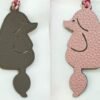 New 187 Factory Poodle Charm Etoupe Epsom Leather / Rose Sakura Togo Leather