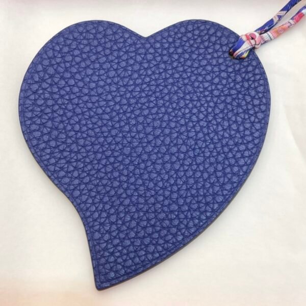 187 Factory Bag Charms Heart Charm Lime Epsom / Blue Saphir Togo Leather