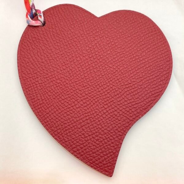 UK London 187 Factory Heart Charm Epsom Rouge Casaque / Togo Orange Bag Charm