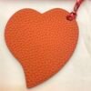UK London 187 Factory Heart Charm Epsom Rouge Casaque / Togo Orange Bag Charm