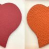 UK London 187 Factory Heart Charm Epsom Rouge Casaque / Togo Orange Bag Charm