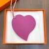 Handmade 187 Factory Rose Purple Epsom / Rose Eglantine Togo Leather Heart Charm