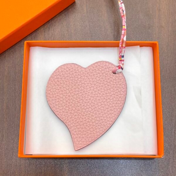 Handmade 187 Factory Rose Purple Epsom / Rose Eglantine Togo Leather Heart Charm