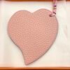 Handmade 187 Factory Rose Purple Epsom / Rose Eglantine Togo Leather Heart Charm