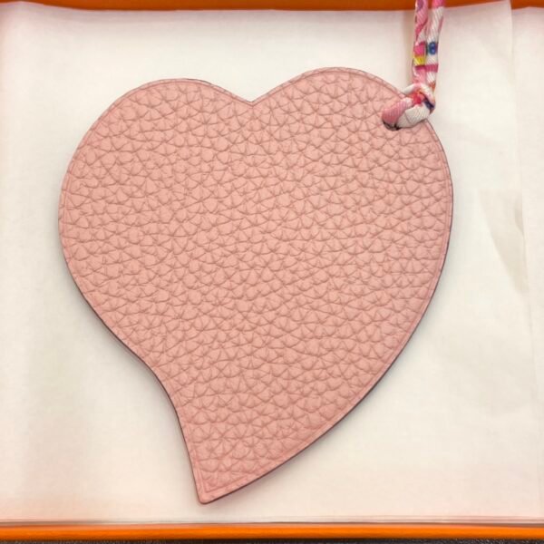 Handmade 187 Factory Rose Purple Epsom / Rose Eglantine Togo Leather Heart Charm