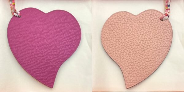 Handmade 187 Factory Rose Purple Epsom / Rose Eglantine Togo Leather Heart Charm