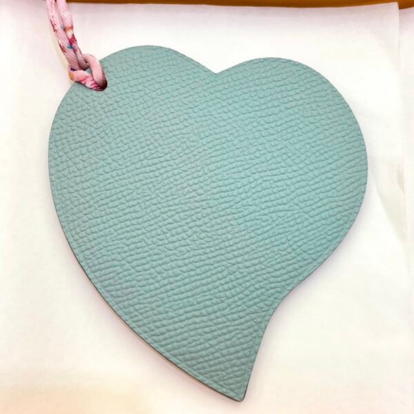 USA New York 187 Factory Heart Charm Epsom Blue Atoll / Togo Terre Cuite