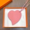 USA New York 187 Factory Heart Charm Epsom Blue Atoll / Togo Terre Cuite