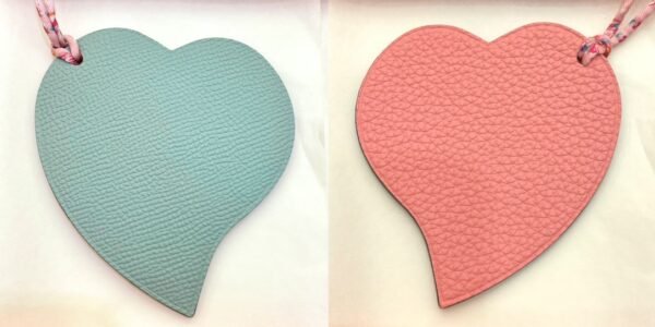USA New York 187 Factory Heart Charm Epsom Blue Atoll / Togo Terre Cuite