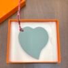 New Arrival 187 Factory Bag Charms Blue Atoll Epsom / Dark Coffee Togo Heart Charms