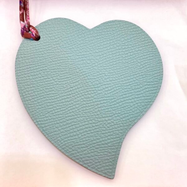 New Arrival 187 Factory Bag Charms Blue Atoll Epsom / Dark Coffee Togo Heart Charms