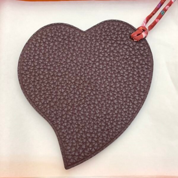 New Arrival 187 Factory Bag Charms Blue Atoll Epsom / Dark Coffee Togo Heart Charms