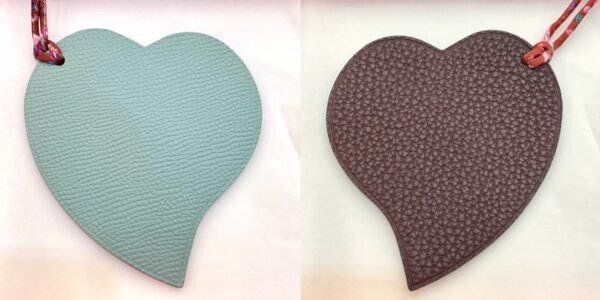 New Arrival 187 Factory Bag Charms Blue Atoll Epsom / Dark Coffee Togo Heart Charms