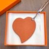 187 Factory Heart Charm Price Epsom Leather Etoupe / Togo Leather Orange