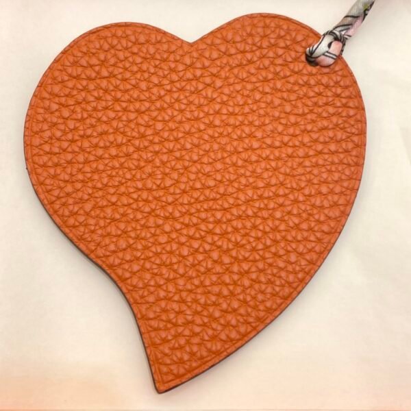 187 Factory Heart Charm Price Epsom Leather Etoupe / Togo Leather Orange
