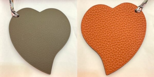 187 Factory Heart Charm Price Epsom Leather Etoupe / Togo Leather Orange