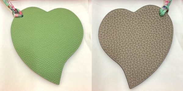 Australia Canberra 187 Factory Vert Criquet Epsom / Gris Tourterelle Togo Heart Charms